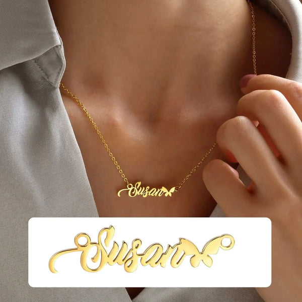 Made Chic Boutique 132 Cable-Link / Silver Color / 45CM-50CM Customized Name Necklace For Women, Adjustable Chain Paperclip/ Curb / Cable/ Figaro Link, Gold Plated Personalized Gift