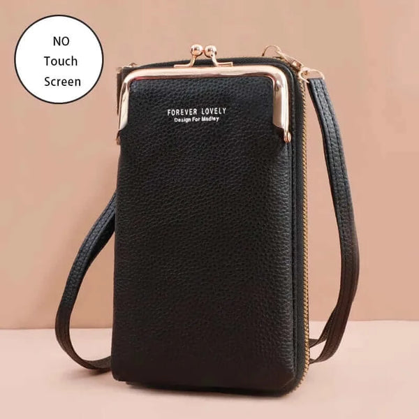 Made Chic Boutique Black 3 / 11x4x18CM / CN Buylor Women's Handbag Touch Screen Cell Phone Purse Shoulder Bag Female Cheap Small Wallet Soft Leather Crossbody сумка женская