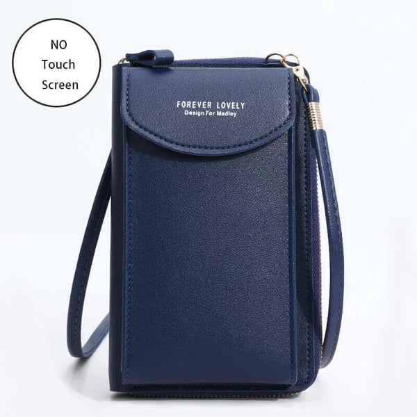Made Chic Boutique Dark Blue 2 / 11x4x18CM / CN Buylor Women's Handbag Touch Screen Cell Phone Purse Shoulder Bag Female Cheap Small Wallet Soft Leather Crossbody сумка женская