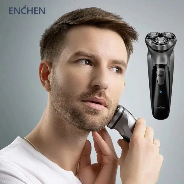 Made Chic Boutique ENCHEN Blackstone Electrical Rotary Shaver for Men 3D Floating Blade Washable Type-C USB Rechargeable Shaving Beard Machine