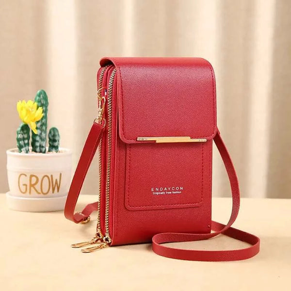 Made Chic Boutique Red / 11x4x18CM / CN Buylor Women's Handbag Touch Screen Cell Phone Purse Shoulder Bag Female Cheap Small Wallet Soft Leather Crossbody сумка женская
