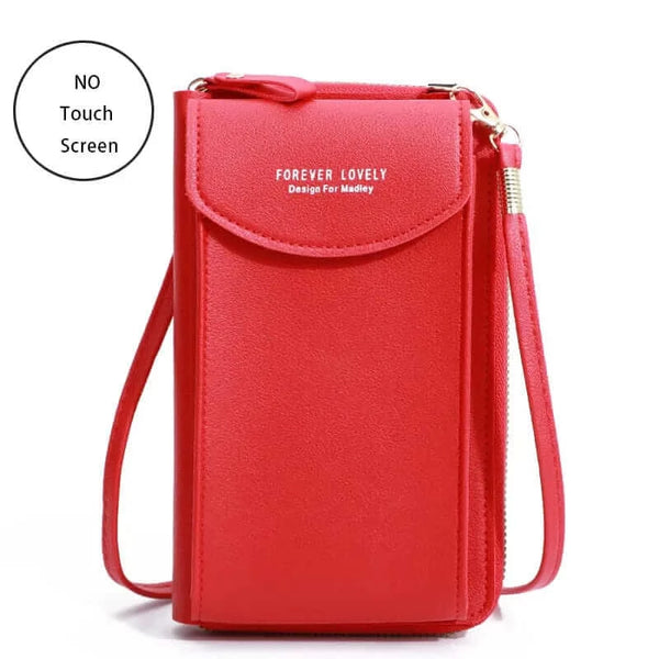 Made Chic Boutique Red 2 / 11x4x18CM / CN Buylor Women's Handbag Touch Screen Cell Phone Purse Shoulder Bag Female Cheap Small Wallet Soft Leather Crossbody сумка женская