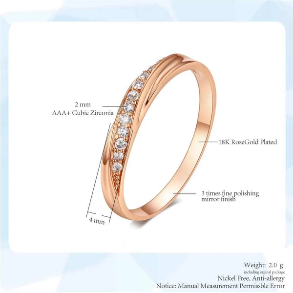 Made Chic Boutique Rings For Women Female Engagement Wedding Promise Women's Ring Fashion Jewellry Simple Rose Gold Color Zirconia Jewelry R314