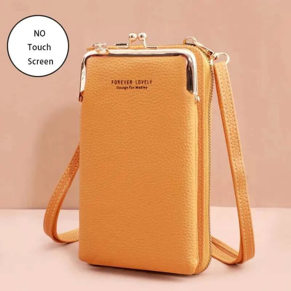 Made Chic Boutique Yellow 3 / 11x4x18CM / CN Buylor Women's Handbag Touch Screen Cell Phone Purse Shoulder Bag Female Cheap Small Wallet Soft Leather Crossbody сумка женская