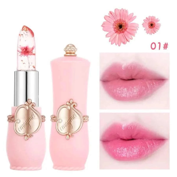 Made Chic Boutique 01 flower Transparent Magic Lipstick Color Changing Long Lasting Kawaii Lip Moisturizer Red Pink Lipsticks Cute Lip Stick Cosmetics makeup