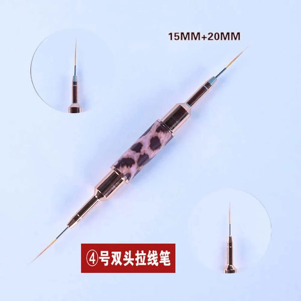 Made Chic Boutique 15mm and 20mm Leopard Print Double Head Nail Art Liner Brush