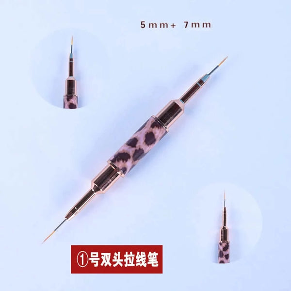 Made Chic Boutique 5mm and 7mm Leopard Print Double Head Nail Art Liner Brush