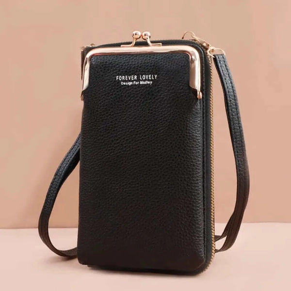 Made Chic Boutique A-black Women's Handbag Cell Phone Purse Shoulder Bag Female Luxury Ladies Wallet Clutch PU Leather Crossbody Bags for Women