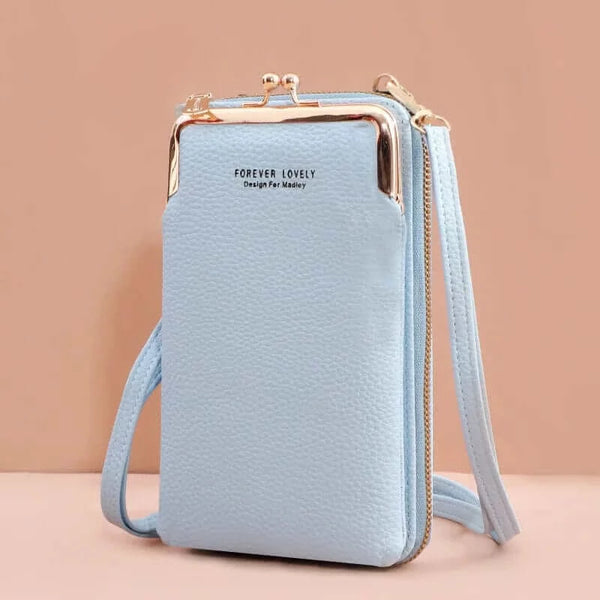 Made Chic Boutique A-blue Women's Handbag Cell Phone Purse Shoulder Bag Female Luxury Ladies Wallet Clutch PU Leather Crossbody Bags for Women