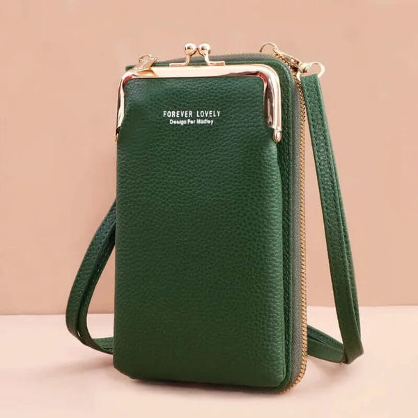 Made Chic Boutique A-green Women's Handbag Cell Phone Purse Shoulder Bag Female Luxury Ladies Wallet Clutch PU Leather Crossbody Bags for Women