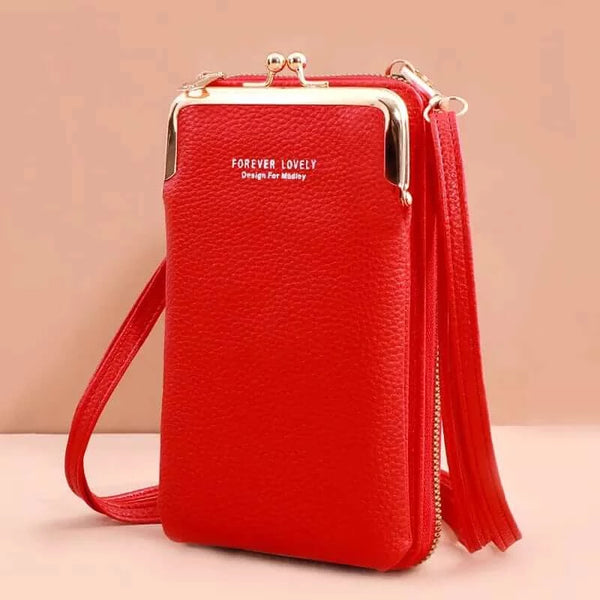 Made Chic Boutique A-red Women's Handbag Cell Phone Purse Shoulder Bag Female Luxury Ladies Wallet Clutch PU Leather Crossbody Bags for Women