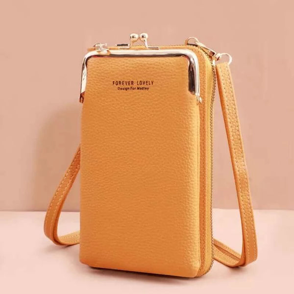 Made Chic Boutique A-yellow Women's Handbag Cell Phone Purse Shoulder Bag Female Luxury Ladies Wallet Clutch PU Leather Crossbody Bags for Women