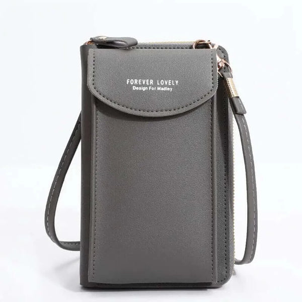 Made Chic Boutique B-dark gray Women's Handbag Cell Phone Purse Shoulder Bag Female Luxury Ladies Wallet Clutch PU Leather Crossbody Bags for Women