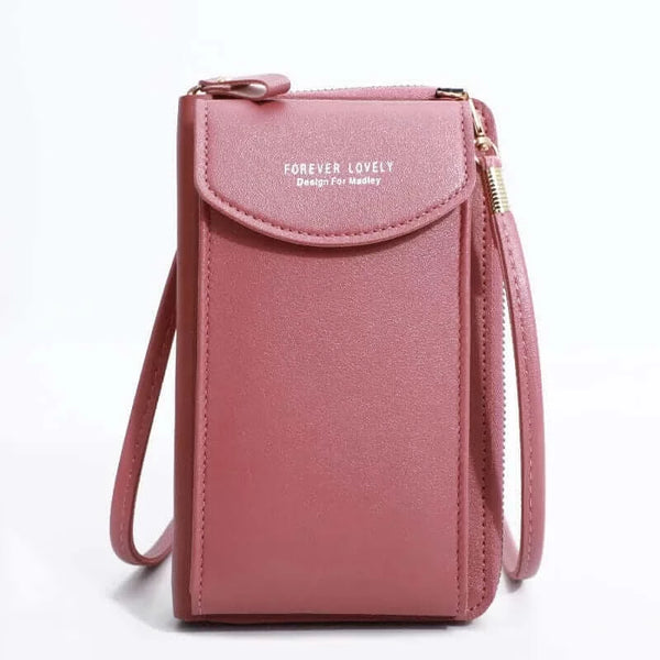 Made Chic Boutique B-dark pink Women's Handbag Cell Phone Purse Shoulder Bag Female Luxury Ladies Wallet Clutch PU Leather Crossbody Bags for Women