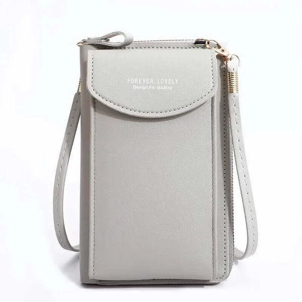 Made Chic Boutique B-light gray Women's Handbag Cell Phone Purse Shoulder Bag Female Luxury Ladies Wallet Clutch PU Leather Crossbody Bags for Women