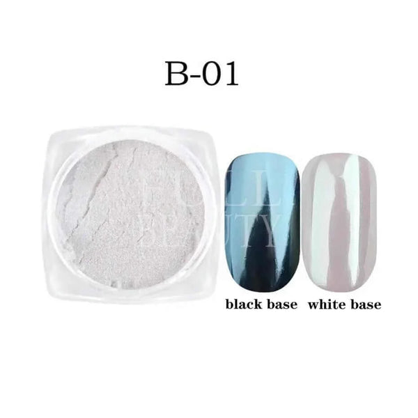 Made Chic Boutique B01 Pearl White Nails Glitter Aurora Yellow Pink Chrome Moonlight Powders Fritillary Shell Mirror Pigment Dust Nail Decoration #Y459