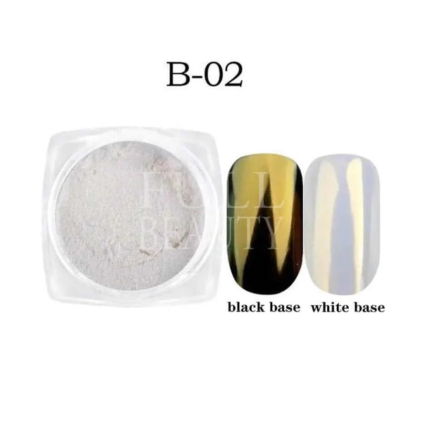 Made Chic Boutique B02 Pearl White Nails Glitter Aurora Yellow Pink Chrome Moonlight Powders Fritillary Shell Mirror Pigment Dust Nail Decoration #Y459