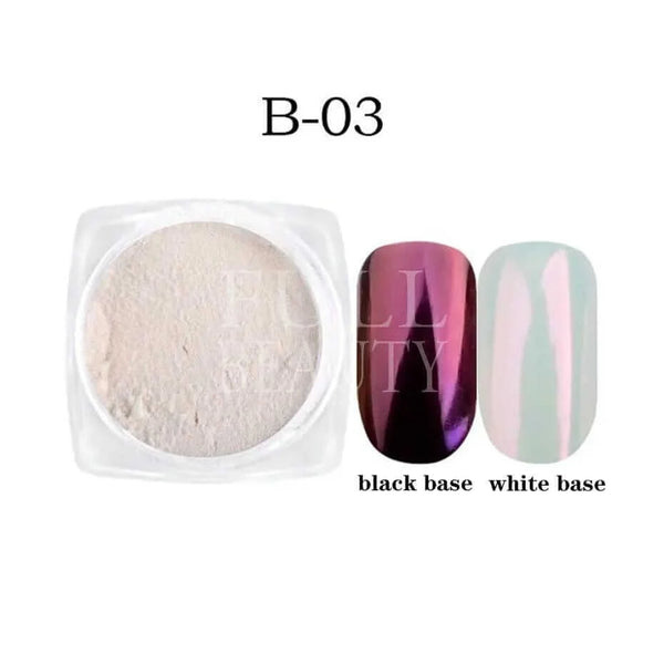 Made Chic Boutique B03 Pearl White Nails Glitter Aurora Yellow Pink Chrome Moonlight Powders Fritillary Shell Mirror Pigment Dust Nail Decoration #Y459