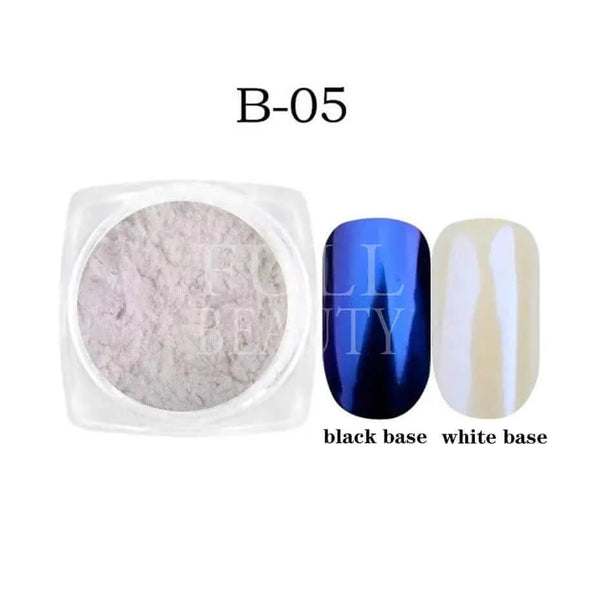 Made Chic Boutique B05 Pearl White Nails Glitter Aurora Yellow Pink Chrome Moonlight Powders Fritillary Shell Mirror Pigment Dust Nail Decoration #Y459