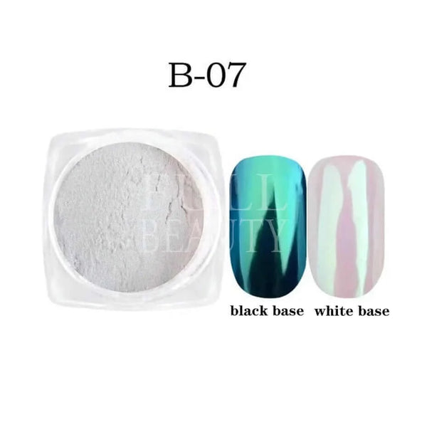 Made Chic Boutique B07 Pearl White Nails Glitter Aurora Yellow Pink Chrome Moonlight Powders Fritillary Shell Mirror Pigment Dust Nail Decoration #Y459