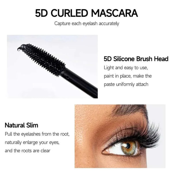 Made Chic Boutique black 1 Piece 4D Silk Fiber Lash Curling Mascara Waterproof Mascara for Eyelash Extension Black Thick Eye Lashes Makeup Cosmetic