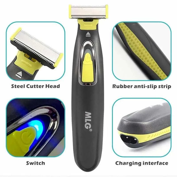 Made Chic Boutique Black MLG Electric Shaver For Men and Women Portable Full Body Trimmer USB T Shaped Blade Razor For Beard Armpit For Washable