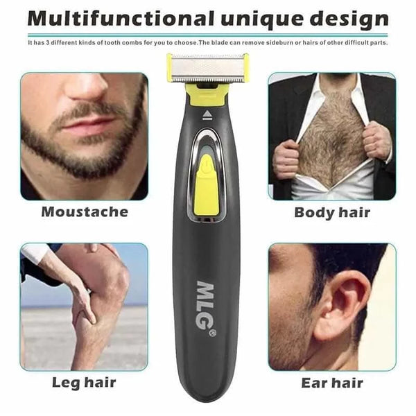 Made Chic Boutique Black MLG Electric Shaver For Men and Women Portable Full Body Trimmer USB T Shaped Blade Razor For Beard Armpit For Washable