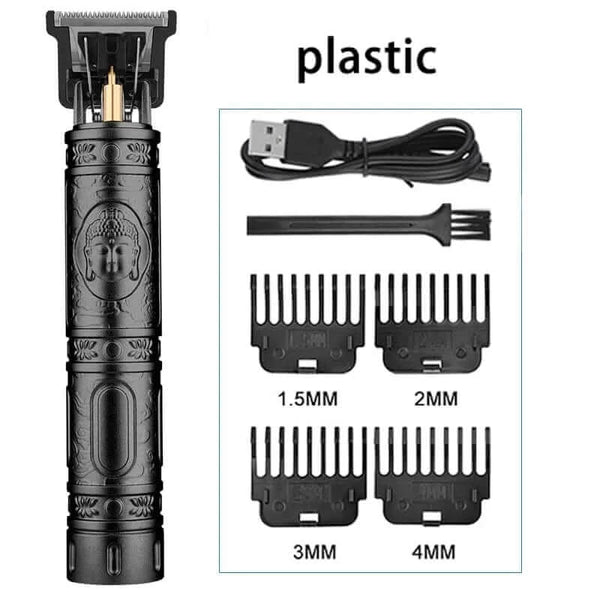 Made Chic Boutique black2 Vintage T9 Electric Hair Cutting Machine Hair Clipper Professional Men Shaver Rechargeable Barber Trimmer for Men Dragon Buddha