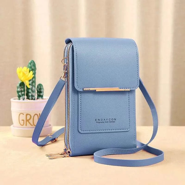 Made Chic Boutique Blue / 11x4x18CM / CN Buylor Women's Handbag Touch Screen Cell Phone Purse Shoulder Bag Female Cheap Small Wallet Soft Leather Crossbody сумка женская