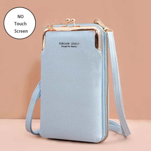 Made Chic Boutique Blue 3 / 11x4x18CM / CN Buylor Women's Handbag Touch Screen Cell Phone Purse Shoulder Bag Female Cheap Small Wallet Soft Leather Crossbody сумка женская