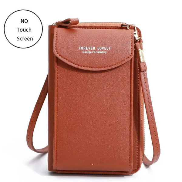 Made Chic Boutique Brown 2 / 11x4x18CM / CN Buylor Women's Handbag Touch Screen Cell Phone Purse Shoulder Bag Female Cheap Small Wallet Soft Leather Crossbody сумка женская