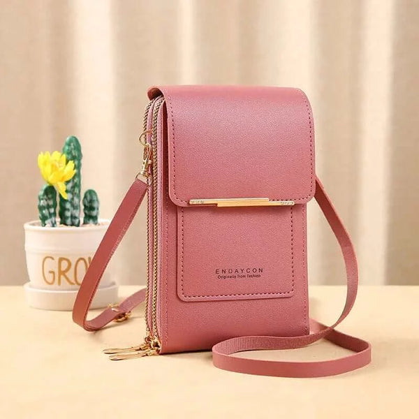 Made Chic Boutique Dark Pink / 11x4x18CM / CN Buylor Women's Handbag Touch Screen Cell Phone Purse Shoulder Bag Female Cheap Small Wallet Soft Leather Crossbody сумка женская