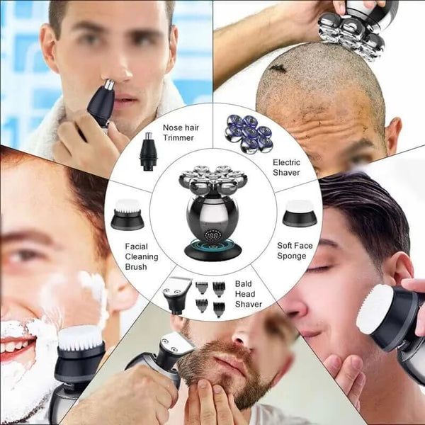 Made Chic Boutique Electric Shaver 7D Floating Cutter Head Base Charging Portable Men Beard Trimmer Clipper Skull Shaver Waterproof Shaving