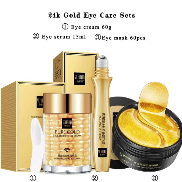 Made Chic Boutique Eye Care Set / spain 24k Gold Facial Skin Care Set Moisturizing Repair Sleep Mask Acne Facial products kit Mask Anti Wrinkle Essence Korean Cosmetics