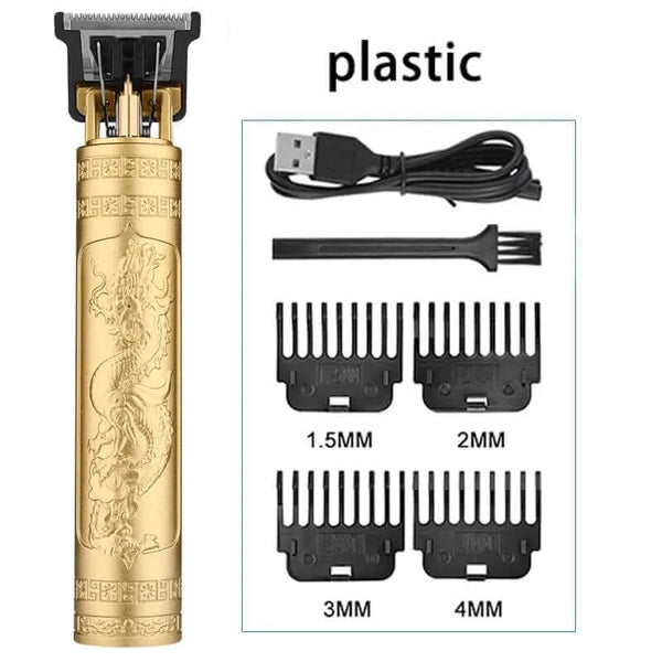 Made Chic Boutique gold1 Vintage T9 Electric Hair Cutting Machine Hair Clipper Professional Men Shaver Rechargeable Barber Trimmer for Men Dragon Buddha