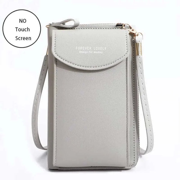 Made Chic Boutique Gray 2 / 11x4x18CM / CN Buylor Women's Handbag Touch Screen Cell Phone Purse Shoulder Bag Female Cheap Small Wallet Soft Leather Crossbody сумка женская