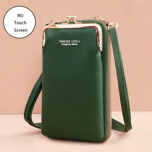 Made Chic Boutique Green 3 / 11x4x18CM / CN Buylor Women's Handbag Touch Screen Cell Phone Purse Shoulder Bag Female Cheap Small Wallet Soft Leather Crossbody сумка женская