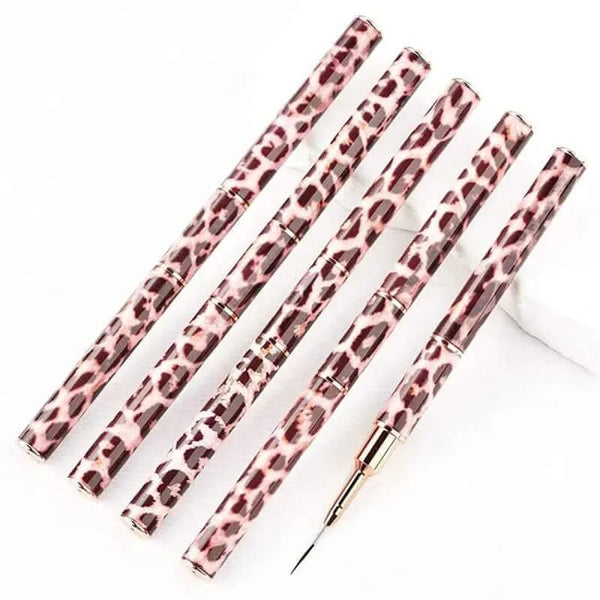 Made Chic Boutique Nail Art Liner Brushes Double Head Leopard Print Acrylic French Stripe Drawing Painting Pen Gel Polish Nail Art Manicure Tools