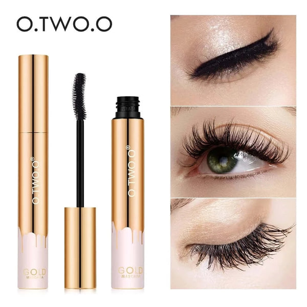 Made Chic Boutique O.TWO.O 3D Mascara Lengthening Black Lash Eyelash Extension Eye Lashes Brush Beauty Makeup Long-wearing Gold Color Mascara