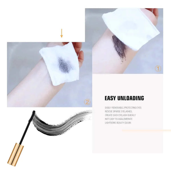 Made Chic Boutique O.TWO.O 3D Mascara Lengthening Black Lash Eyelash Extension Eye Lashes Brush Beauty Makeup Long-wearing Gold Color Mascara