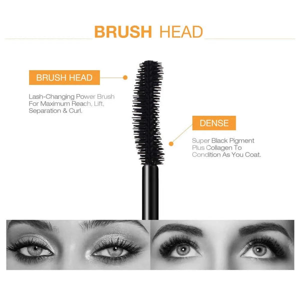 Made Chic Boutique O.TWO.O 3D Mascara Lengthening Black Lash Eyelash Extension Eye Lashes Brush Beauty Makeup Long-wearing Gold Color Mascara