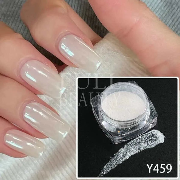 Made Chic Boutique Pearl White Nails Glitter Aurora Yellow Pink Chrome Moonlight Powders Fritillary Shell Mirror Pigment Dust Nail Decoration #Y459