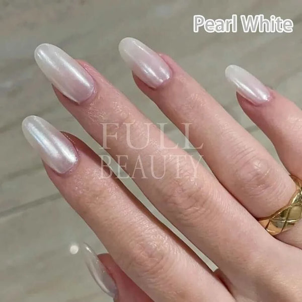 Made Chic Boutique Pearl White Nails Glitter Aurora Yellow Pink Chrome Moonlight Powders Fritillary Shell Mirror Pigment Dust Nail Decoration #Y459