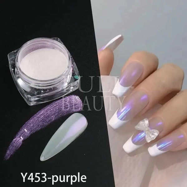 Made Chic Boutique Pearl White Nails Glitter Aurora Yellow Pink Chrome Moonlight Powders Fritillary Shell Mirror Pigment Dust Nail Decoration #Y459