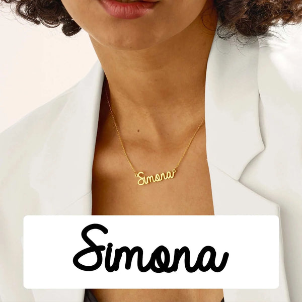 Made Chic Boutique picture style -2 / Silver Color / 45CM-50CM Personalized Stainless Steel Name Necklace for Women with Gold Plated Adjustable Chain