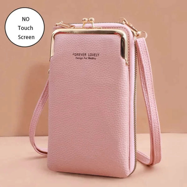 Made Chic Boutique Pink 3 / 11x4x18CM / CN Buylor Women's Handbag Touch Screen Cell Phone Purse Shoulder Bag Female Cheap Small Wallet Soft Leather Crossbody сумка женская