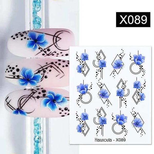 Made Chic Boutique Pink Spring Flower Leaves Nail Water Decals - DIY Nail Art Stickers