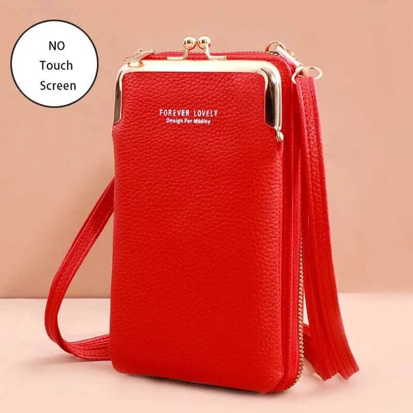 Made Chic Boutique Red 3 / 11x4x18CM / CN Buylor Women's Handbag Touch Screen Cell Phone Purse Shoulder Bag Female Cheap Small Wallet Soft Leather Crossbody сумка женская