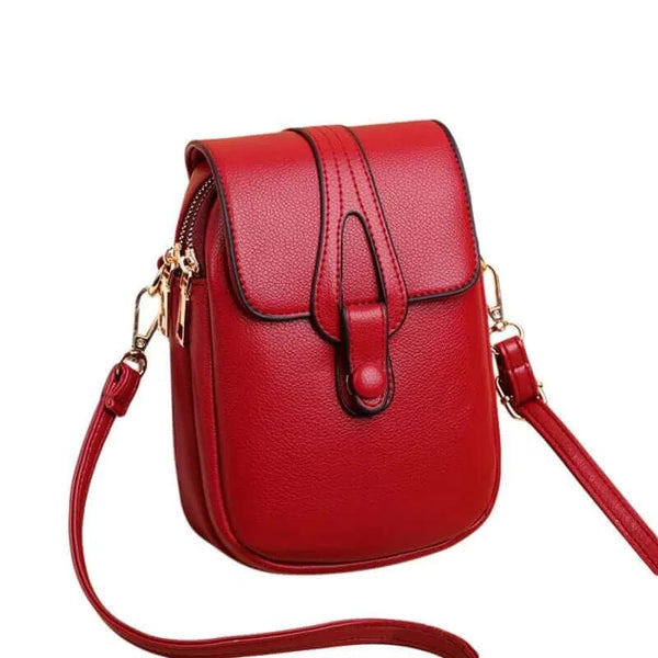 Made Chic Boutique Red Simple Design PU Leather Crossbody Shoulder Bags for Women Spring Retro Branded Handbags and Purses Ladies Mobile Phone sac