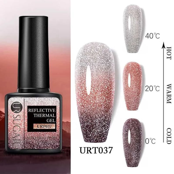 Made Chic Boutique Reflective Thermal37 Color Changing Thermal Gel Nail Art - Ultra-thin 3 Layers Temperature Changing Gel Varnish